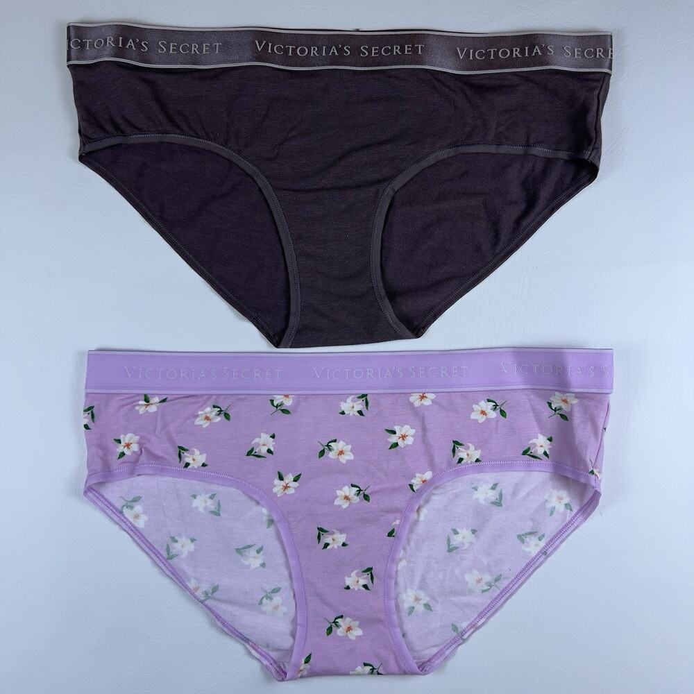 Victoria's Secret Hiphugger/Hipster - Floral Pink & Mauve Brown Panties S.L‎